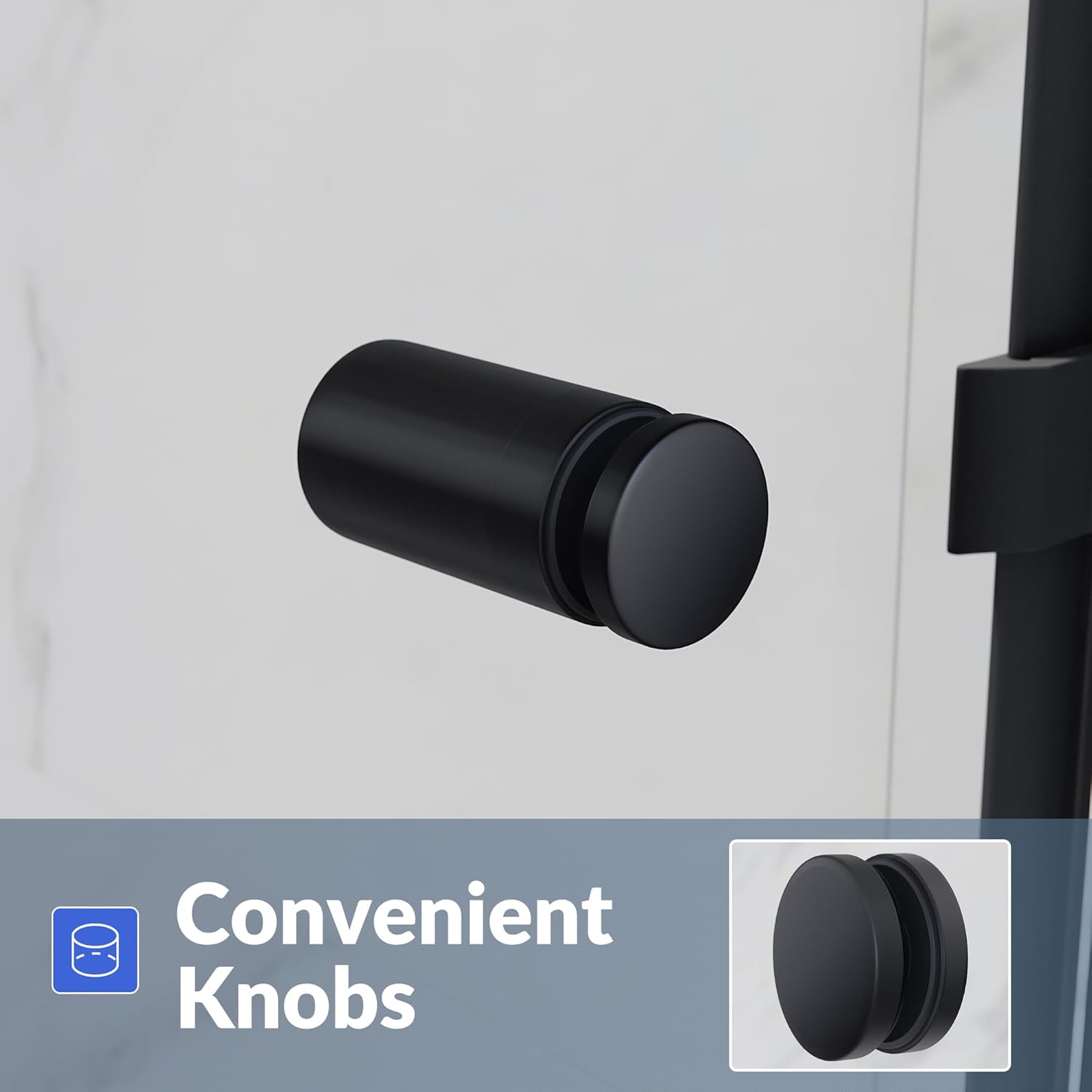 SUNNY SHOWER Bypass Sliding Shower Door 54x72 Black Finish