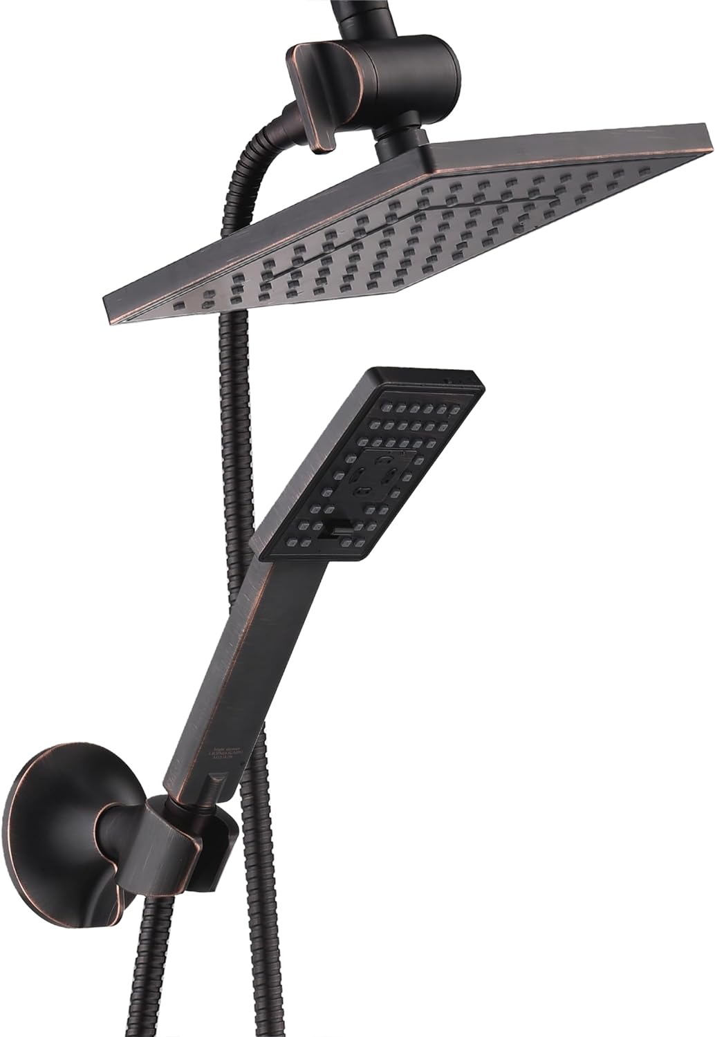 BRIGHT SHOWERS Dual Shower Head Set with Hose and Bracket