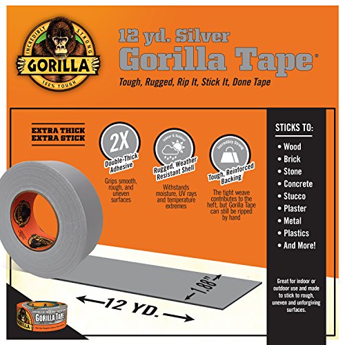 Gorilla Silver Duct Tape 188 x 12 yd Pack of 1 1