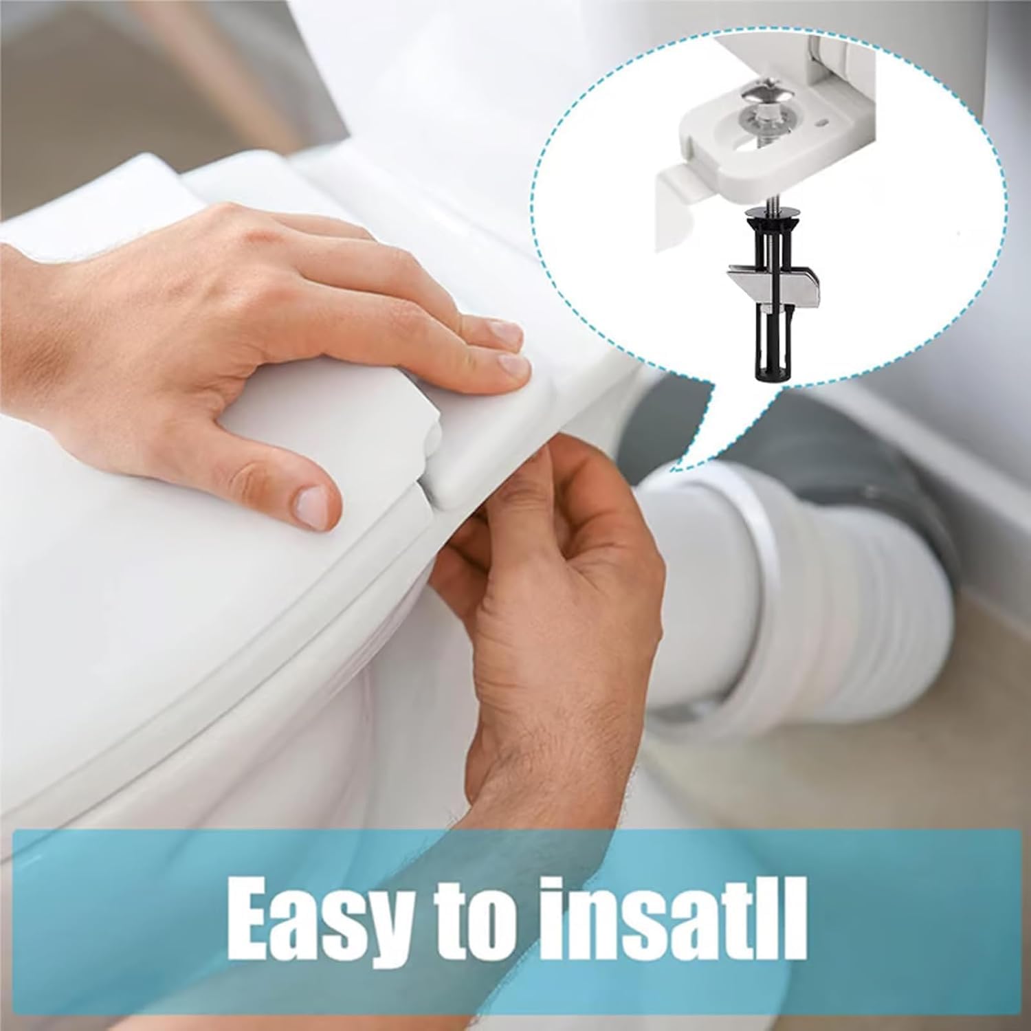 Dljingan Heavy Duty Toilet Seat Bolt Kit 4pcs Universal