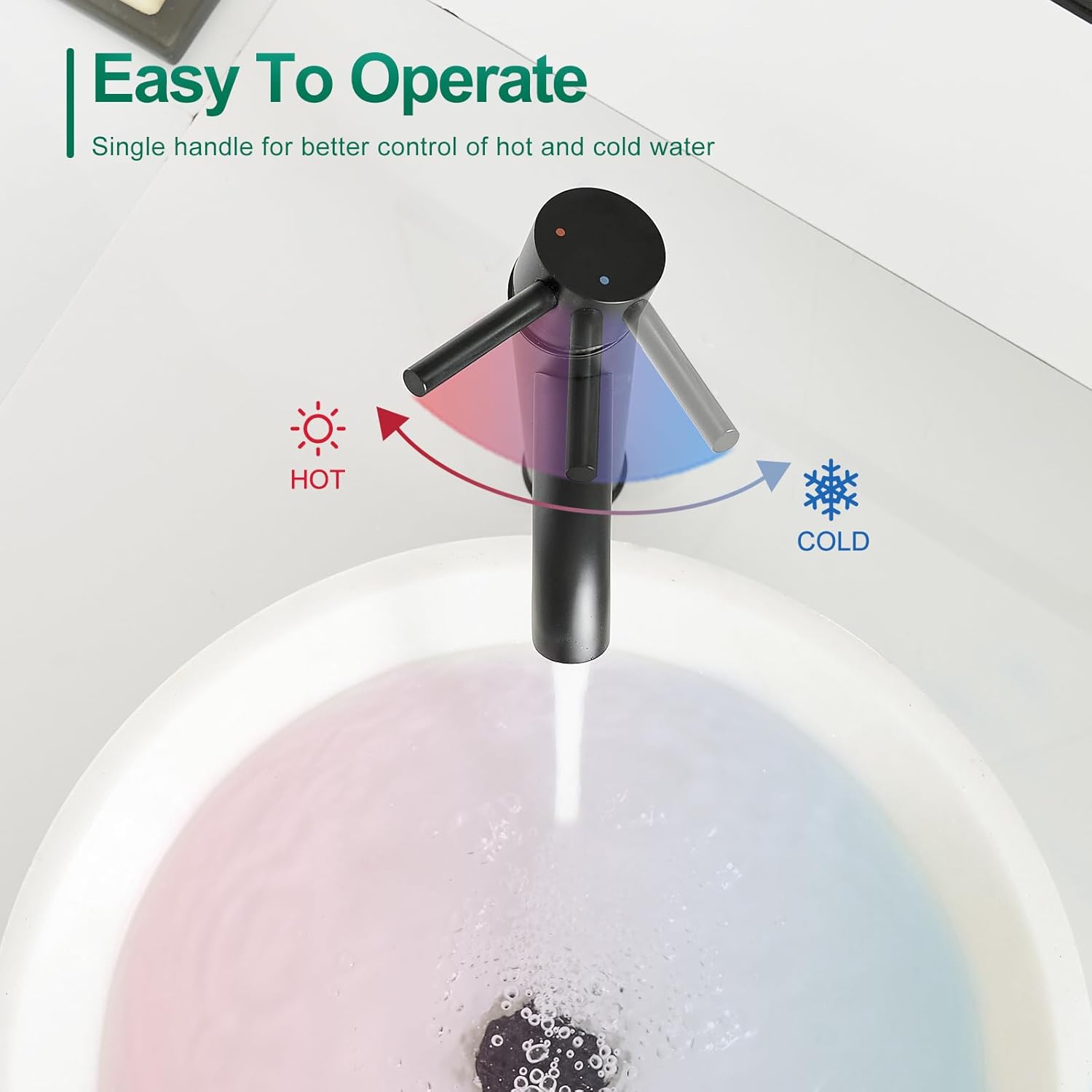 VOTON Chrome Modern Tall Vessel Sink Faucet Single Handle One Hole
