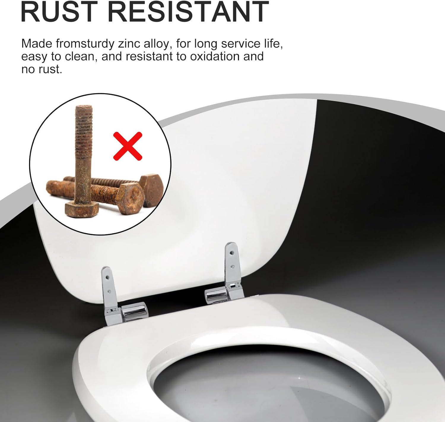 CRIDENG Toilet Lid Hinge Set with Soft Close Mechanism