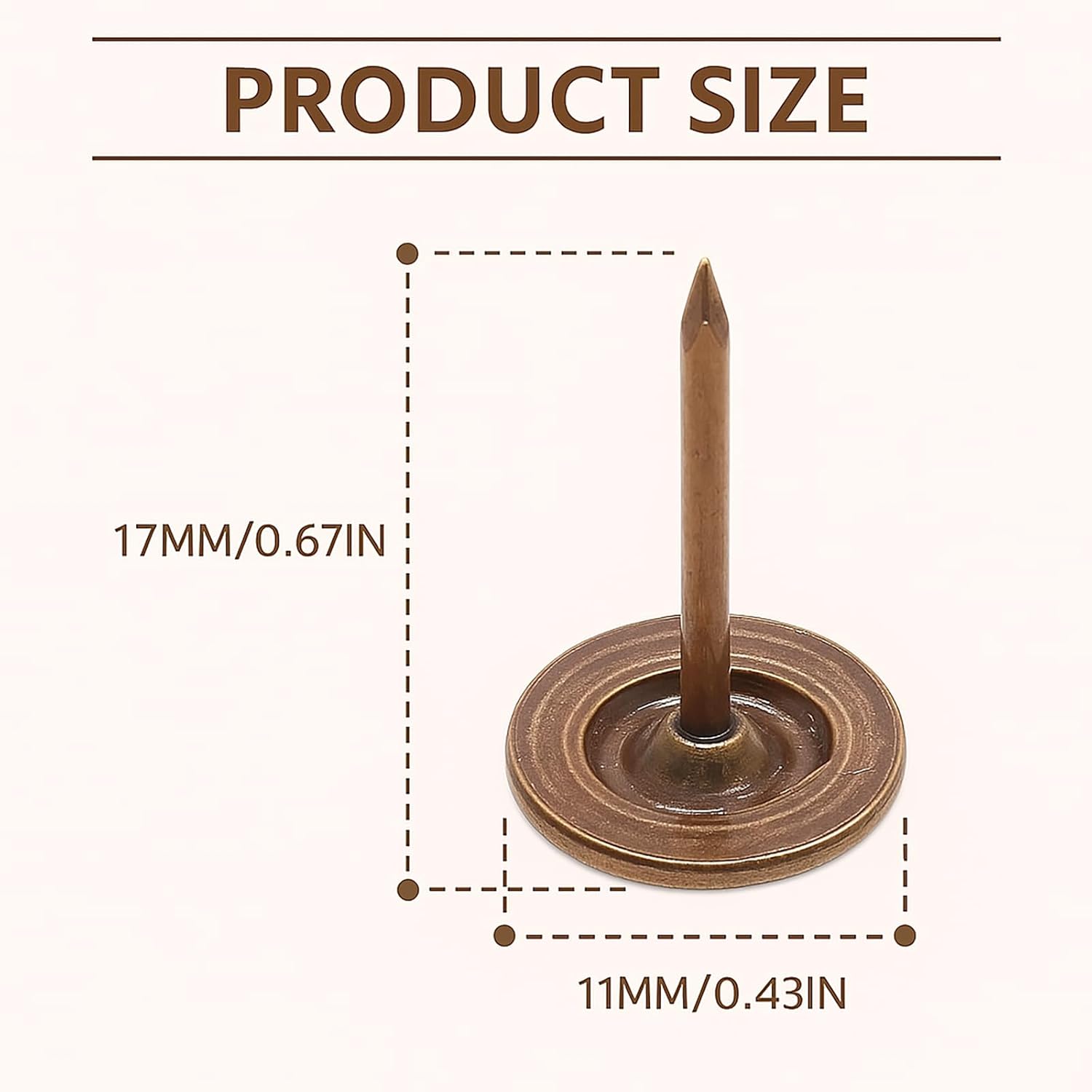 Supernine Brass Tacks Decorative Nails 100Pcs