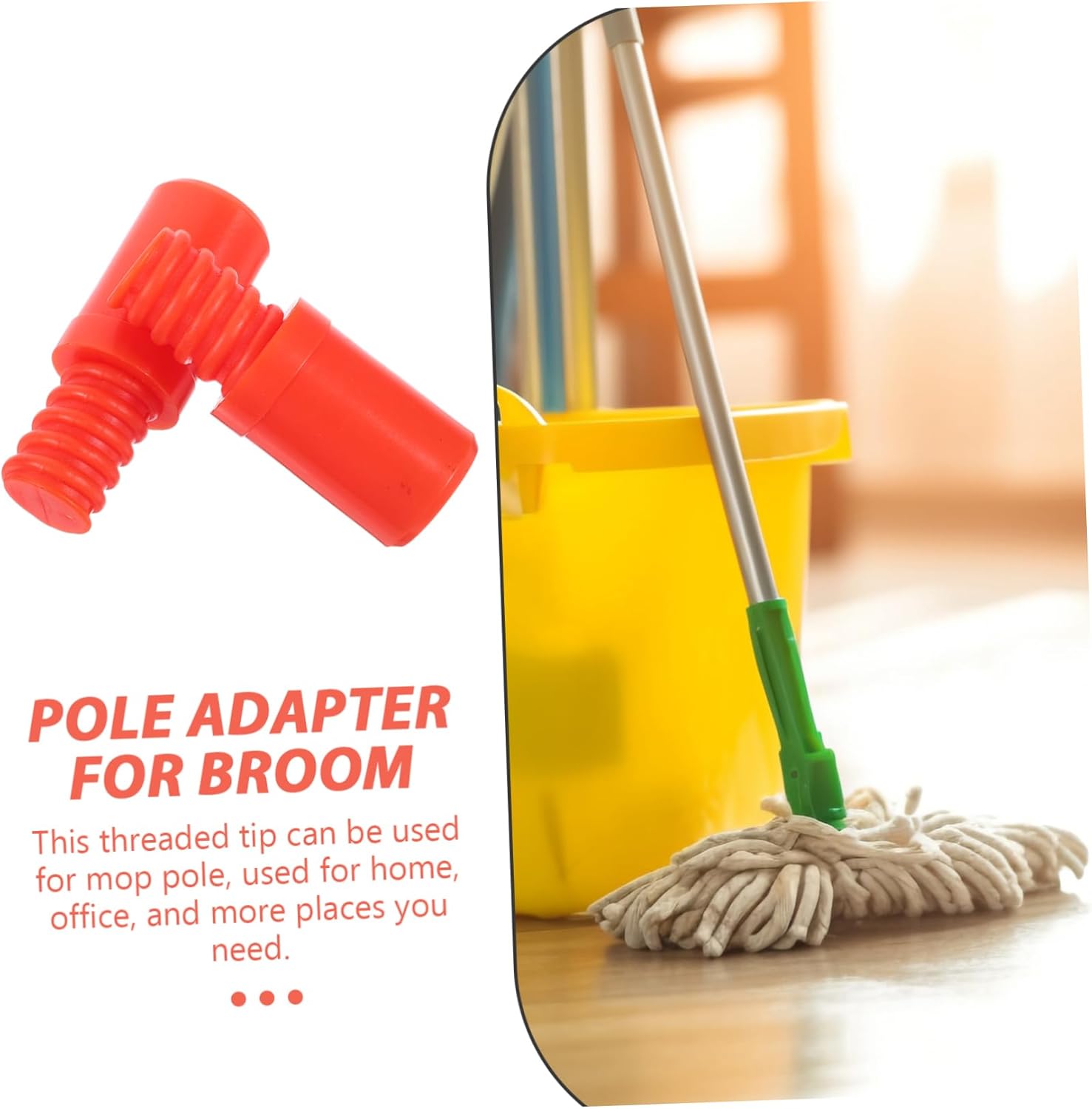 2PCS Threaded Tip Adapter for Broom and Mop Handles