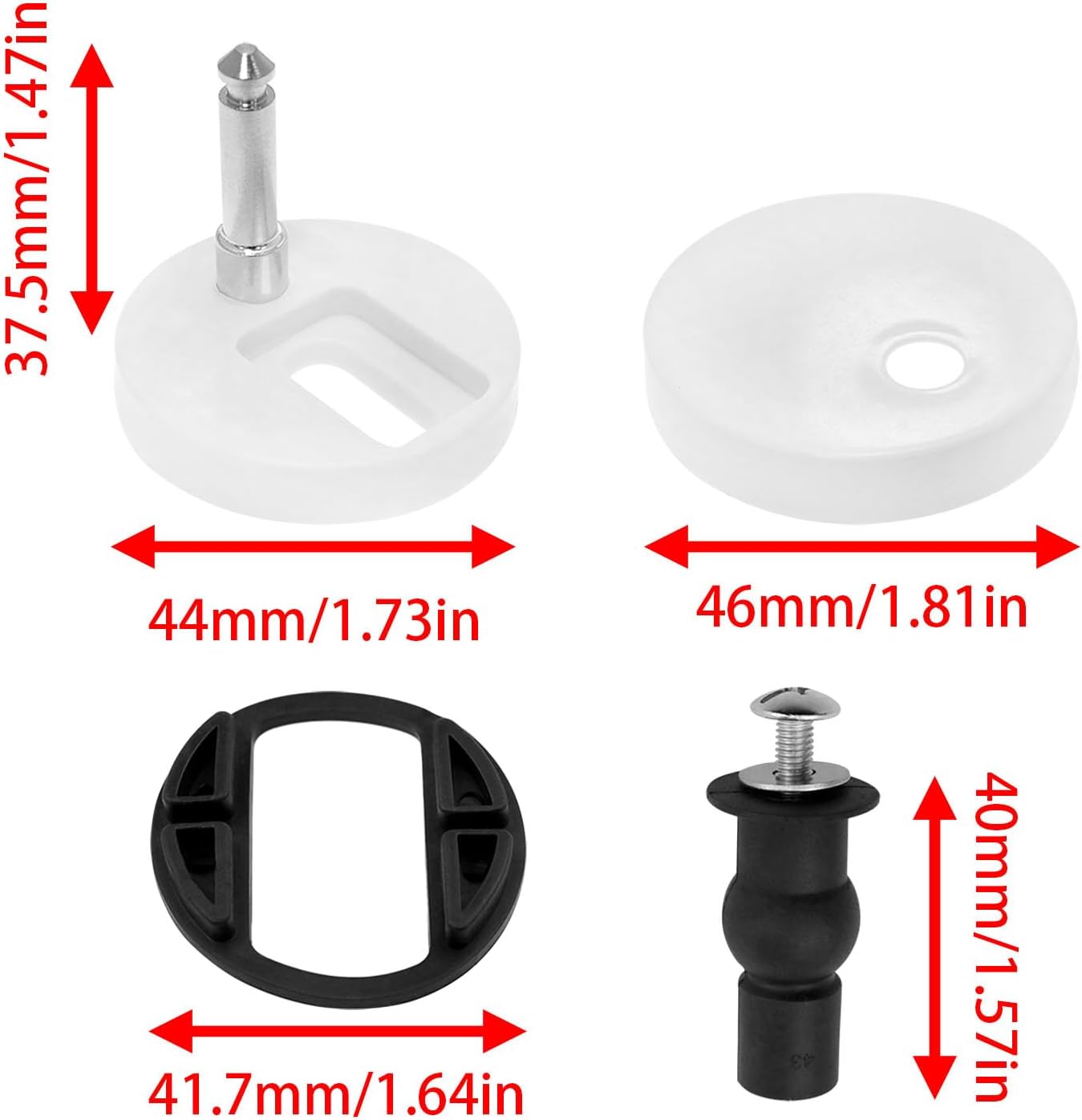 Xhziy Toilet Seat Replacement Hinges Kit 2Sets