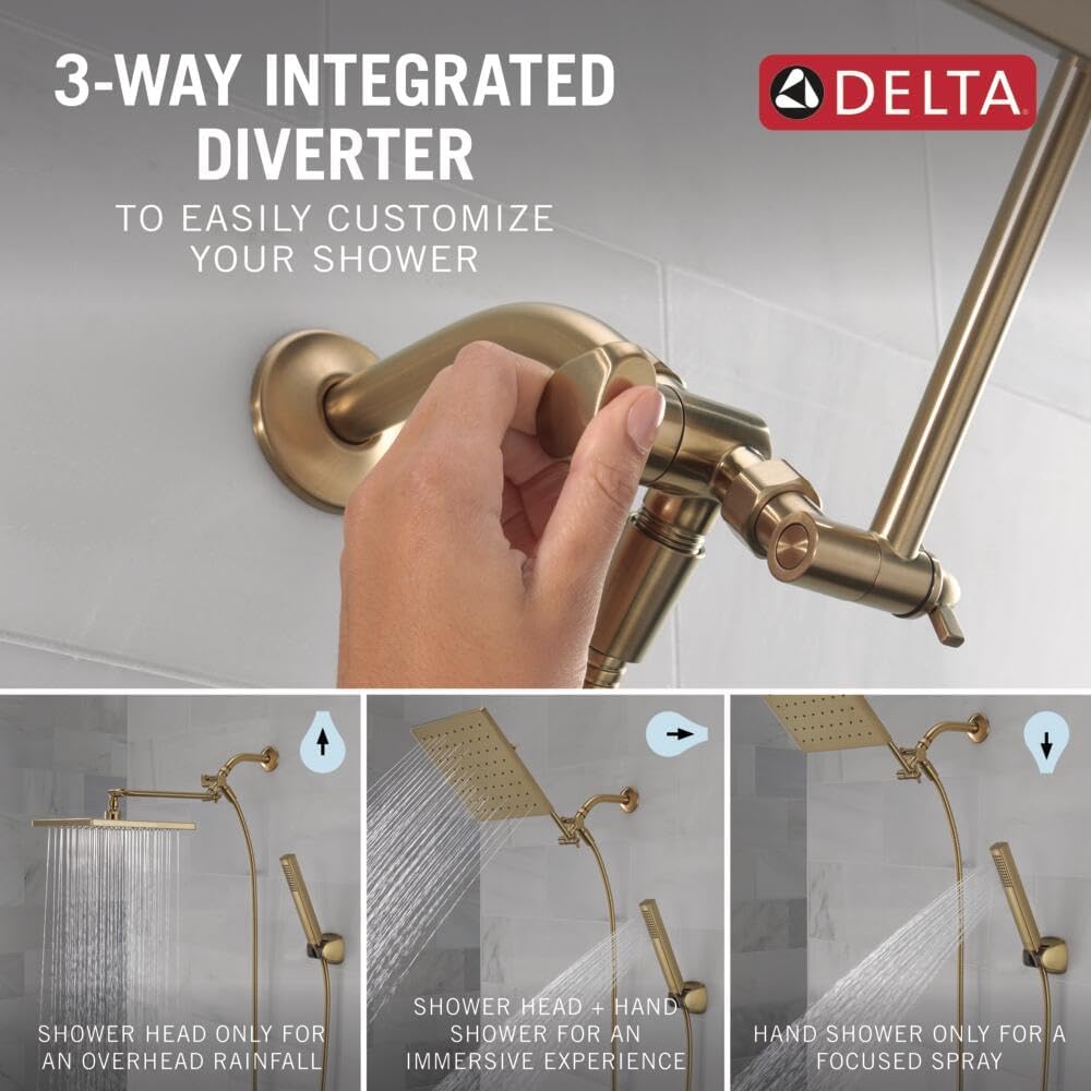 Delta 10-Inch Raincan Handheld Shower Combo - Champagne Bronze 75527-CZ