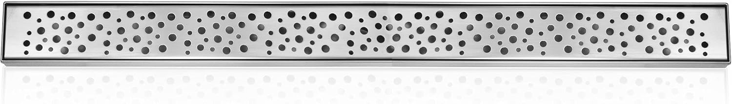 DreamDrains 42 in Linear Shower Drain with Rain Pattern 1
