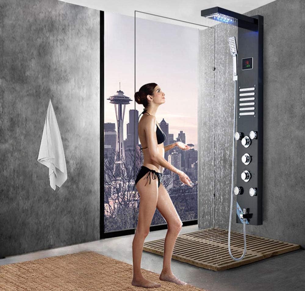 Gougeltd Waterfall Shower Panel with Massage Jets