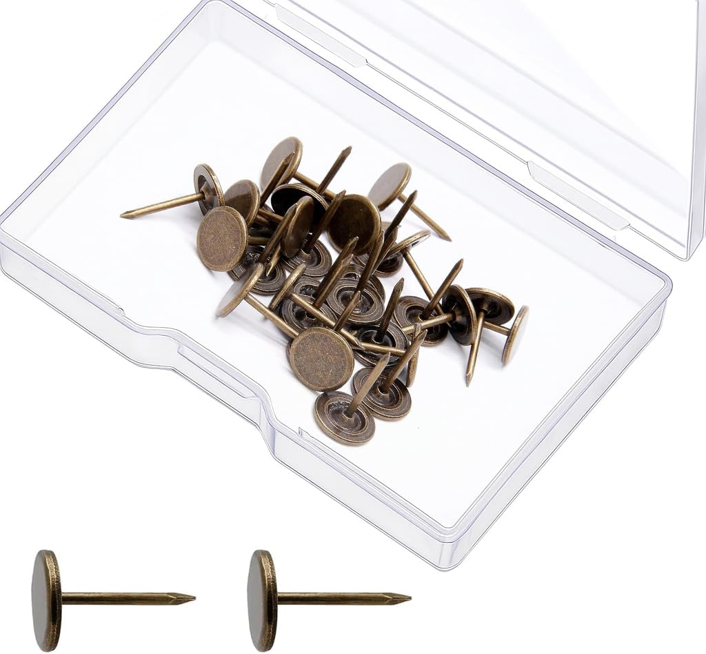 Supernine Brass Tacks Decorative Nails 100Pcs