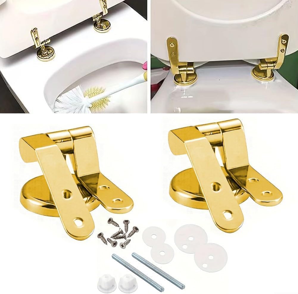 Loszaral Gold Toilet Seat Hinges Replacement Kit
