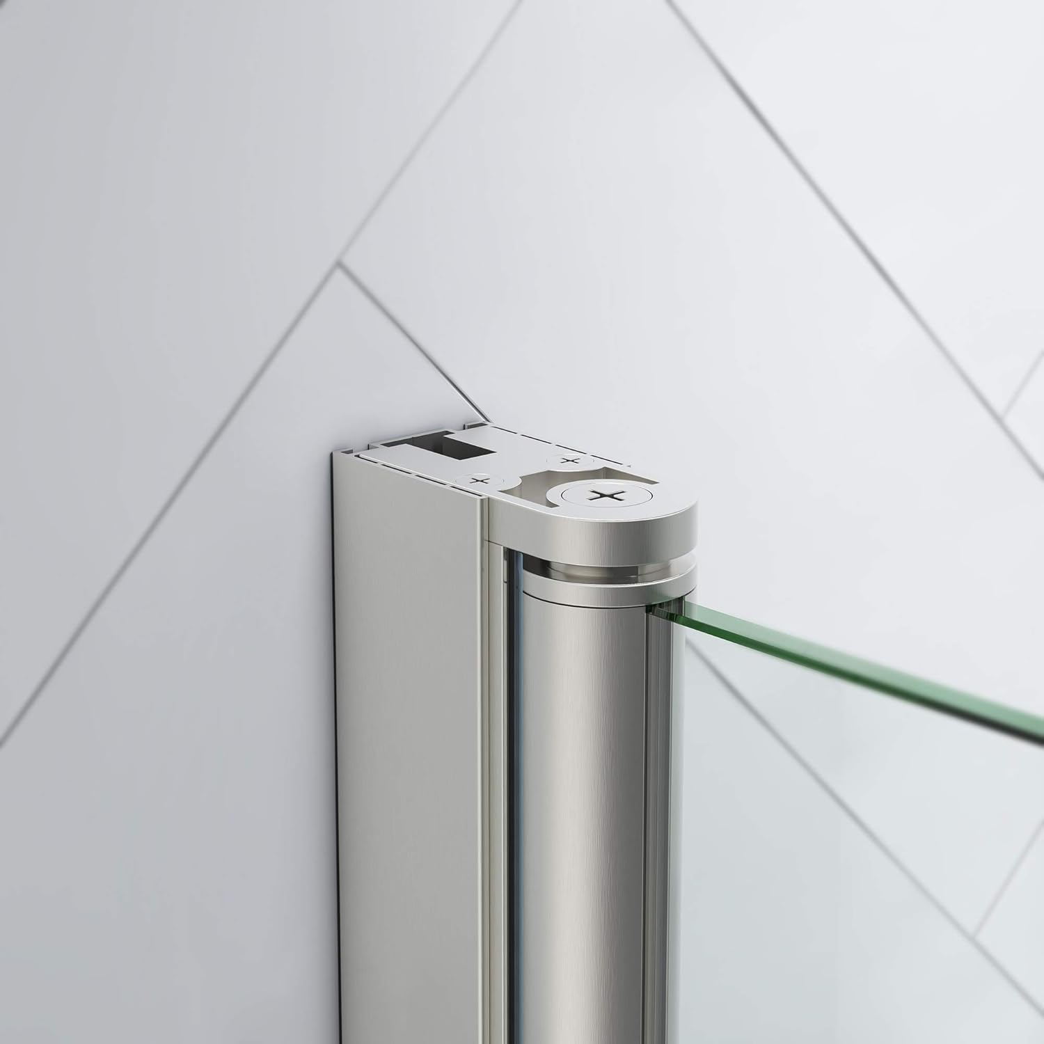 OVE Decors Frameless Pivot Shower Door Satin Nickel
