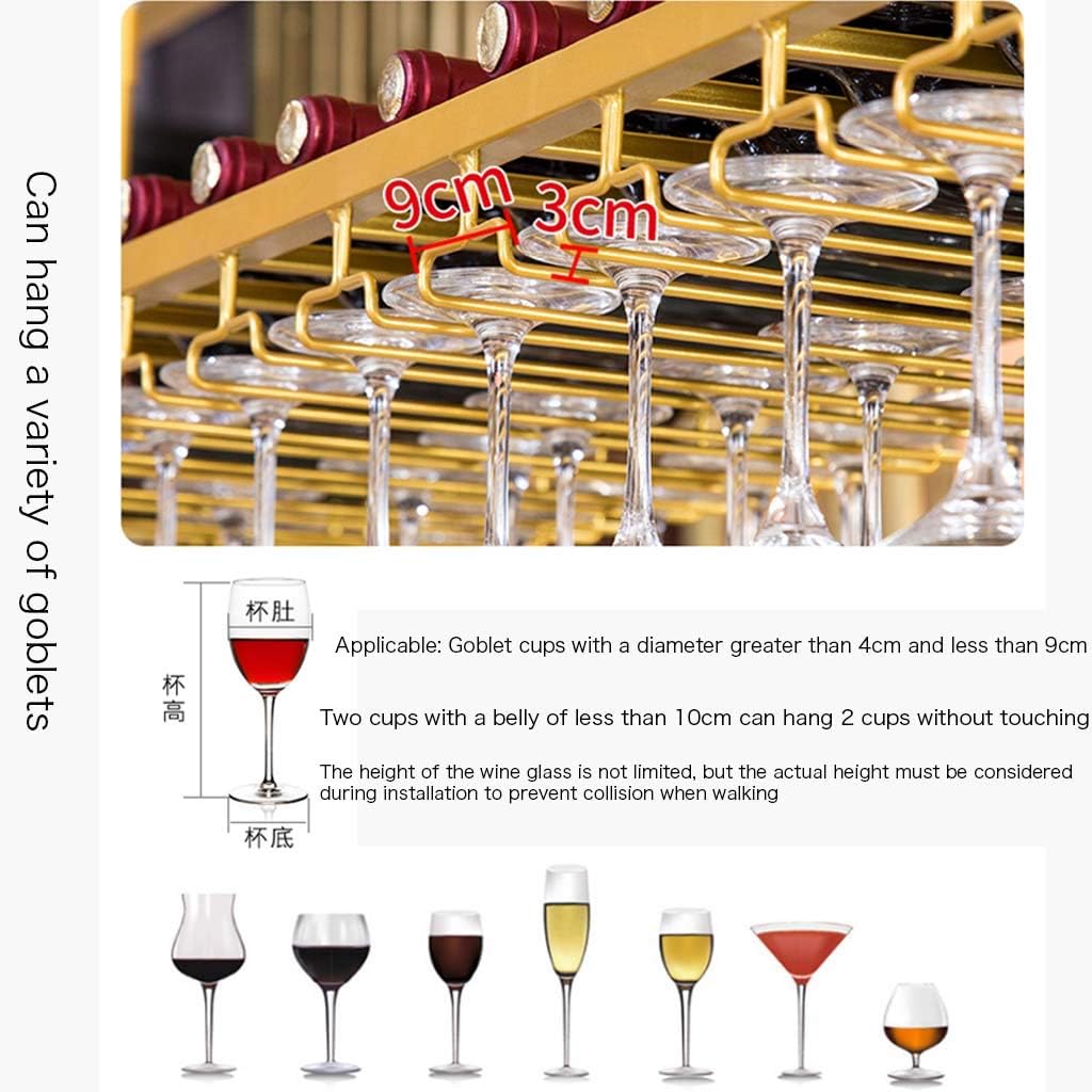 Adjustable Wall-Mounted Wine Glass Holder with 2 Layers