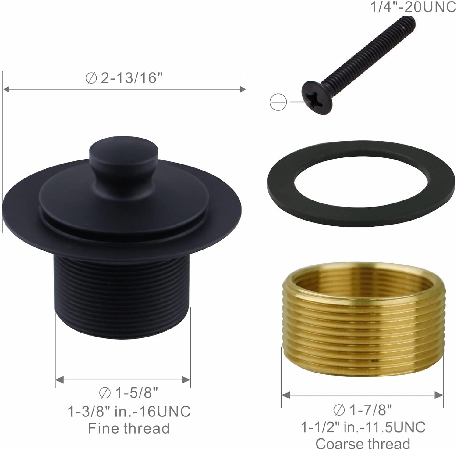 Welsan Matte Black Tub Drain Kit with Overflow Faceplate 1