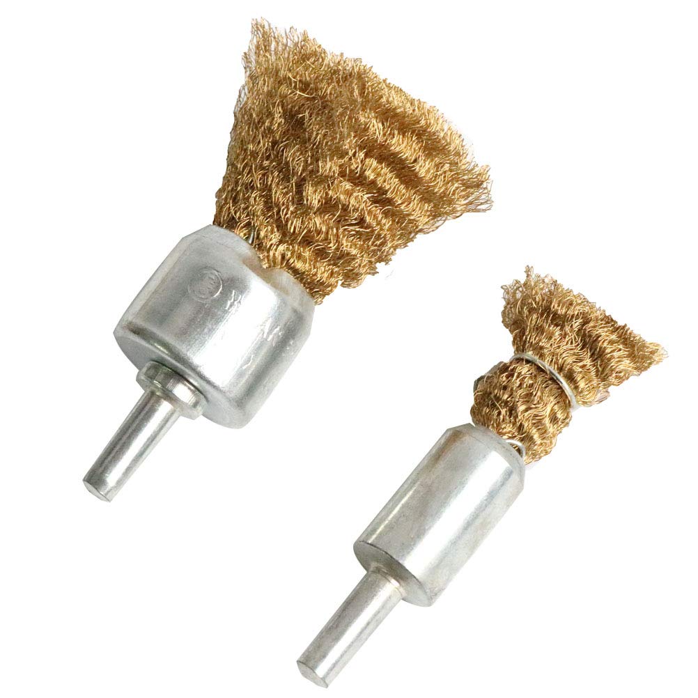 FPPO 5pc Brass Wire Wheel Brush Kit for Drill