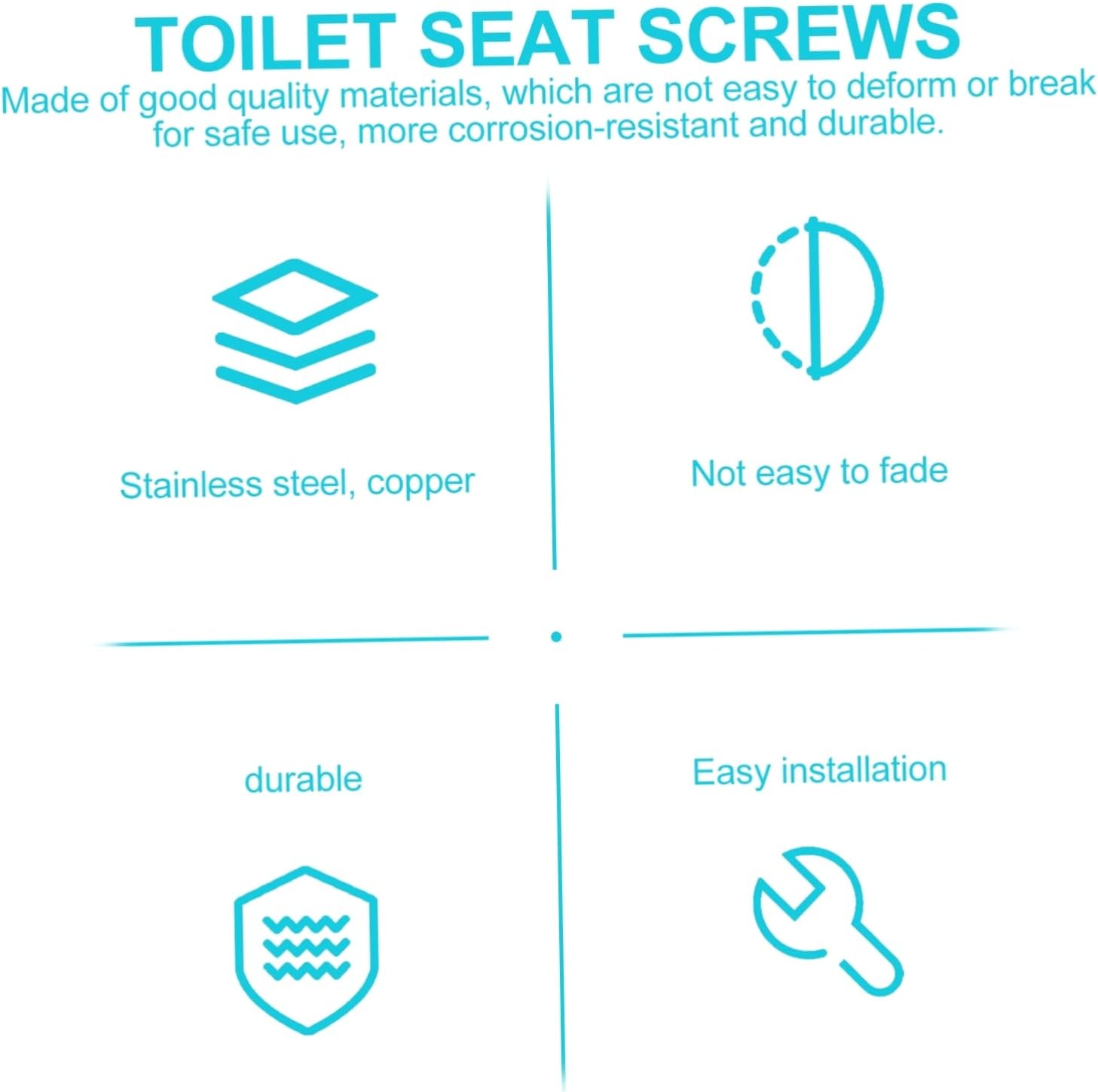 Universal 4 Pcs Toilet Seat Bolts Screws Accessories