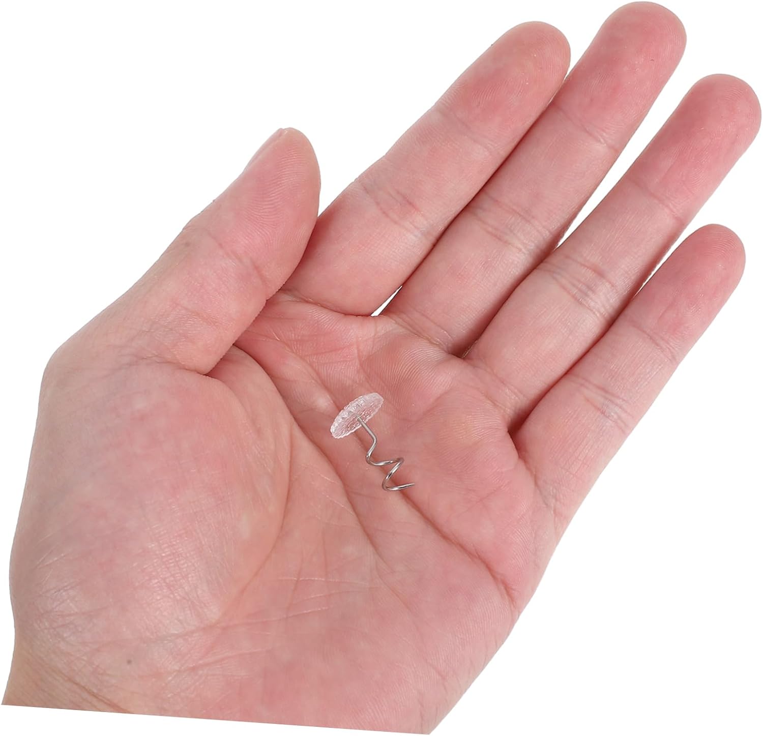 Homoyoyo 50pcs Transparent Spiral Tacks for Home Decor