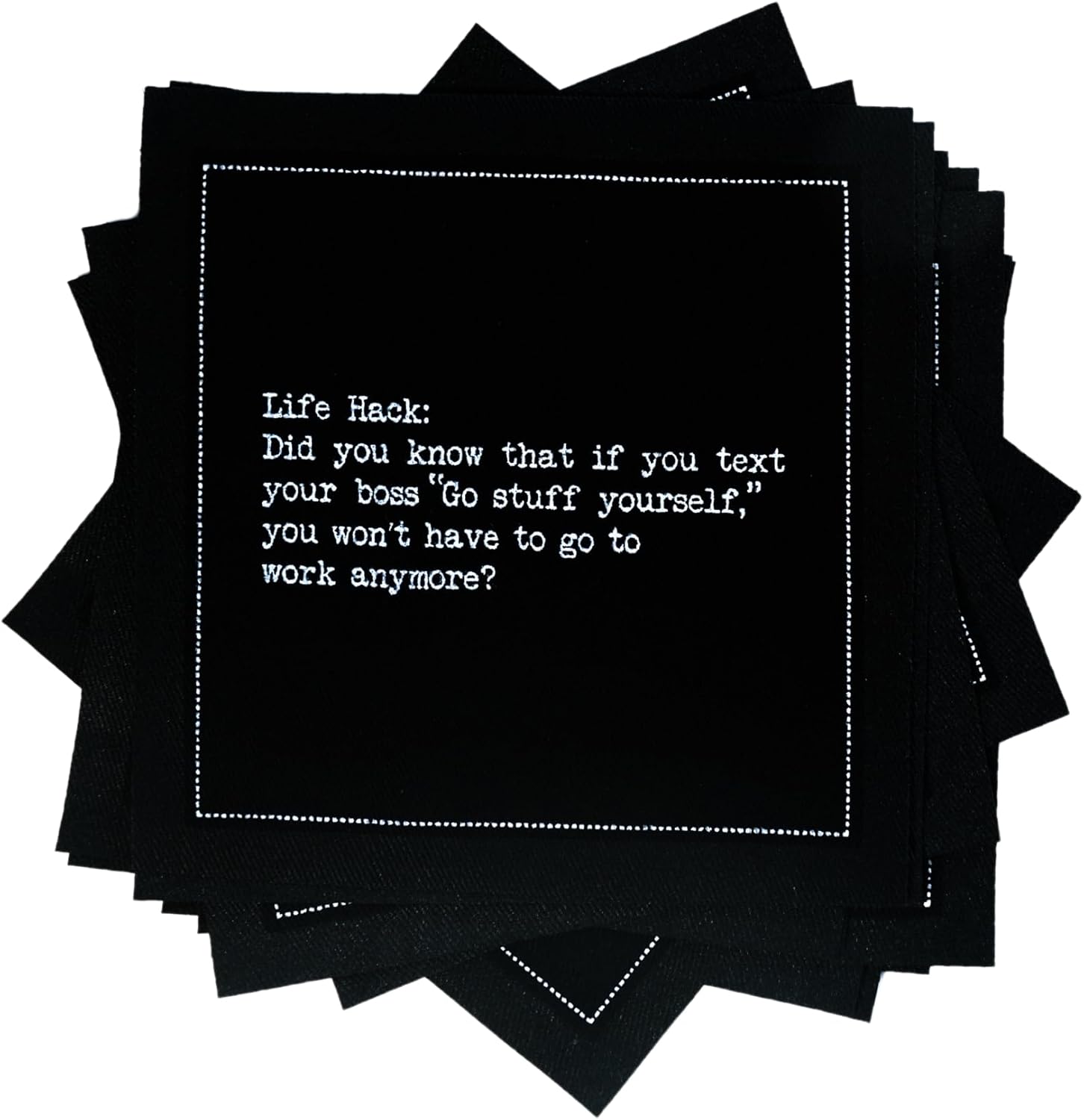 Five Star Black Cotton Cocktail Napkins 50 Pack