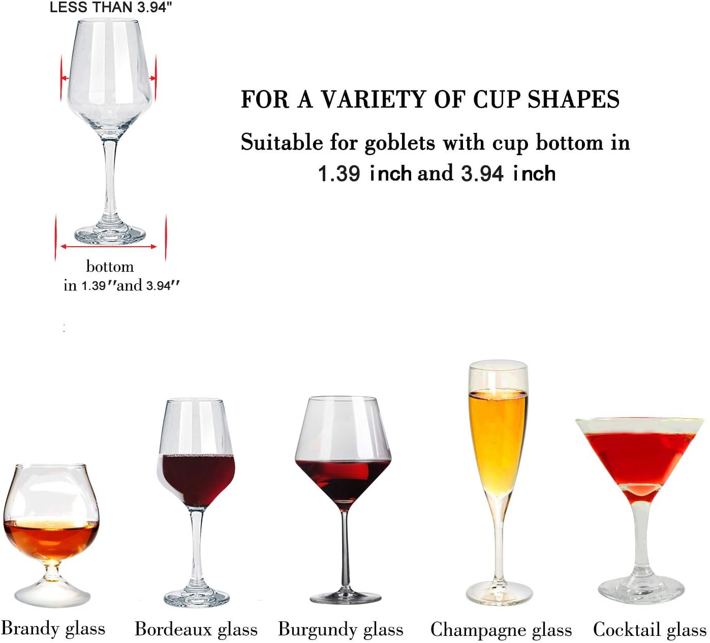 MOCOUM 4 Rows Wine Glasses Holder Under Cabinet Rack