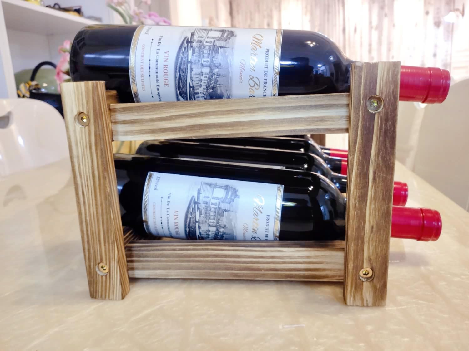 8-Bottle Wine Rack - Modern Two-Tier Design