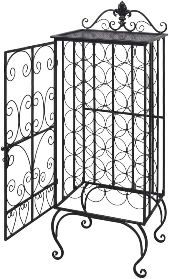 BIGBARLEY 28-Bottle Metal Wine Rack Cabinet