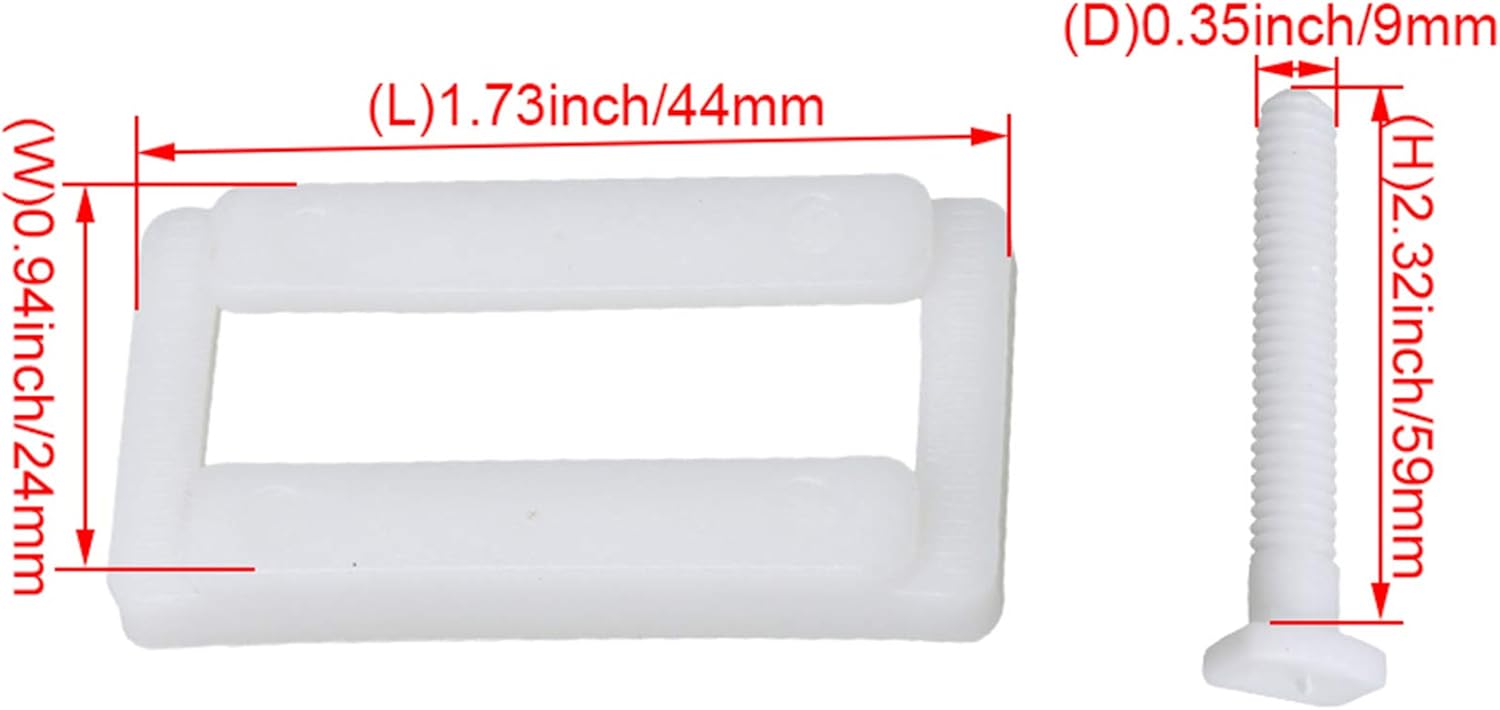 RDEXP Toilet Seat Hinge Bolts with Nuts Washers 2 Pairs