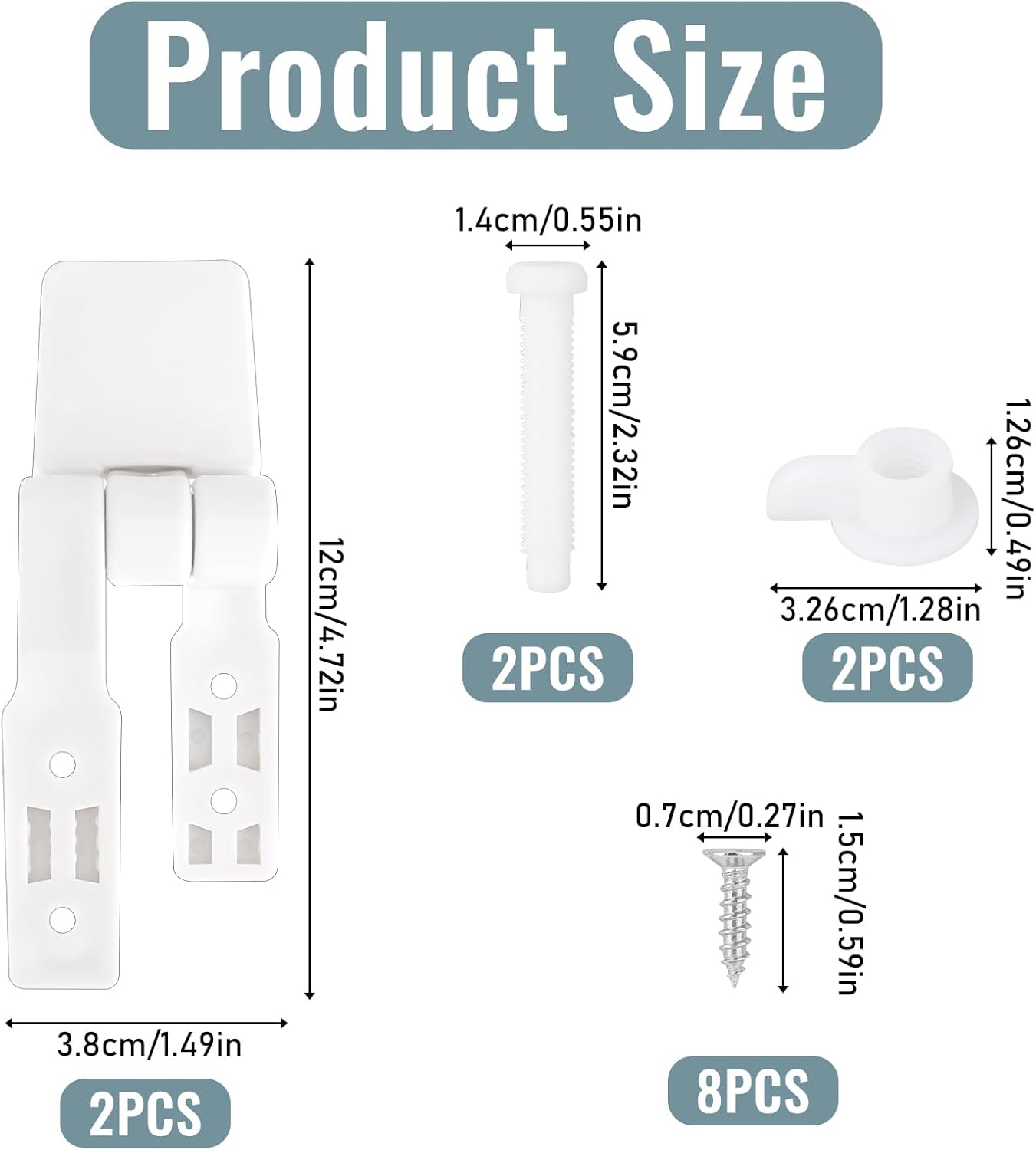 Hariendny 2 Pack Toilet Seat Hinge Replacement Kit