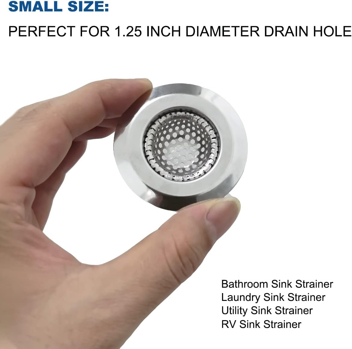 125 Inch Bathroom Sink Strainer 2PCS Hair Catcher for Laundry and RV
