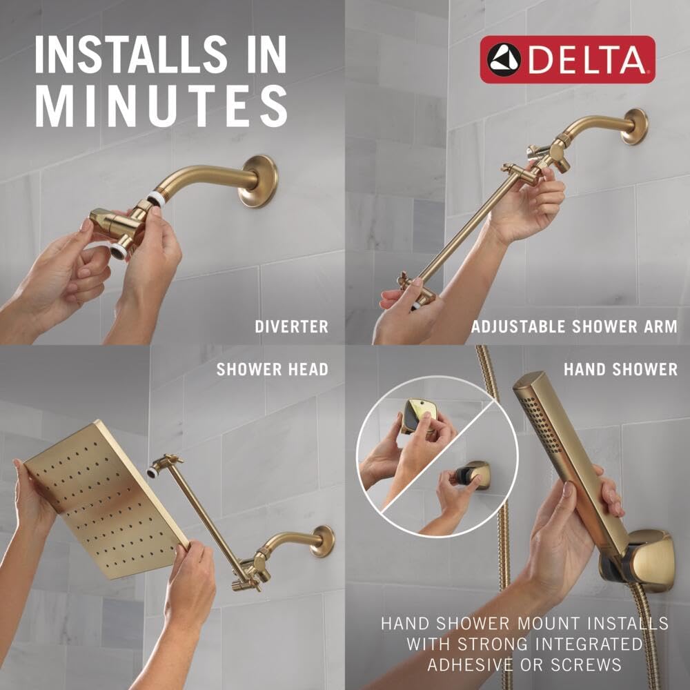 Delta 10-Inch Raincan Handheld Shower Combo - Champagne Bronze 75527-CZ