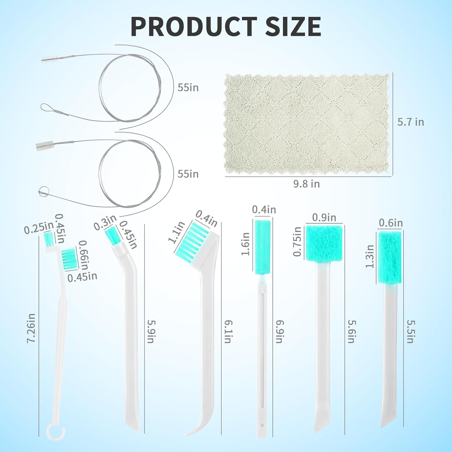 YONHTUTU 16 Pcs Ice Maker Cleaning Brush Set with Rags