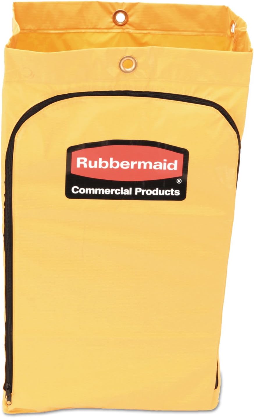 Rubbermaid 24 Gal Yellow Zippered Vinyl Bag for Cleaning Carts