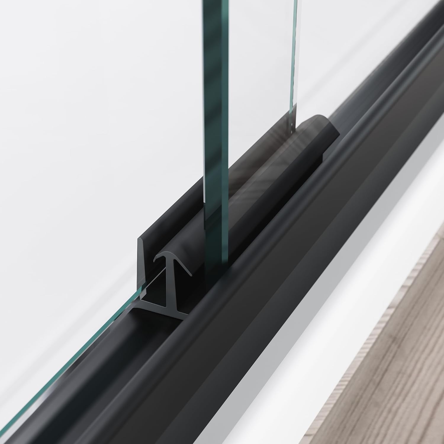 SUNNY SHOWER Bypass Sliding Shower Door 54x72 Black Finish