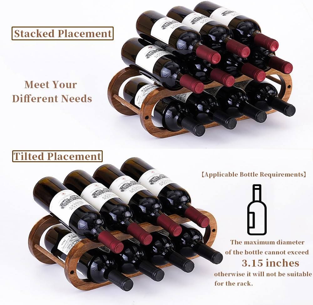 Navtcow Acacia Wood 2 Tier Wine Water Rack