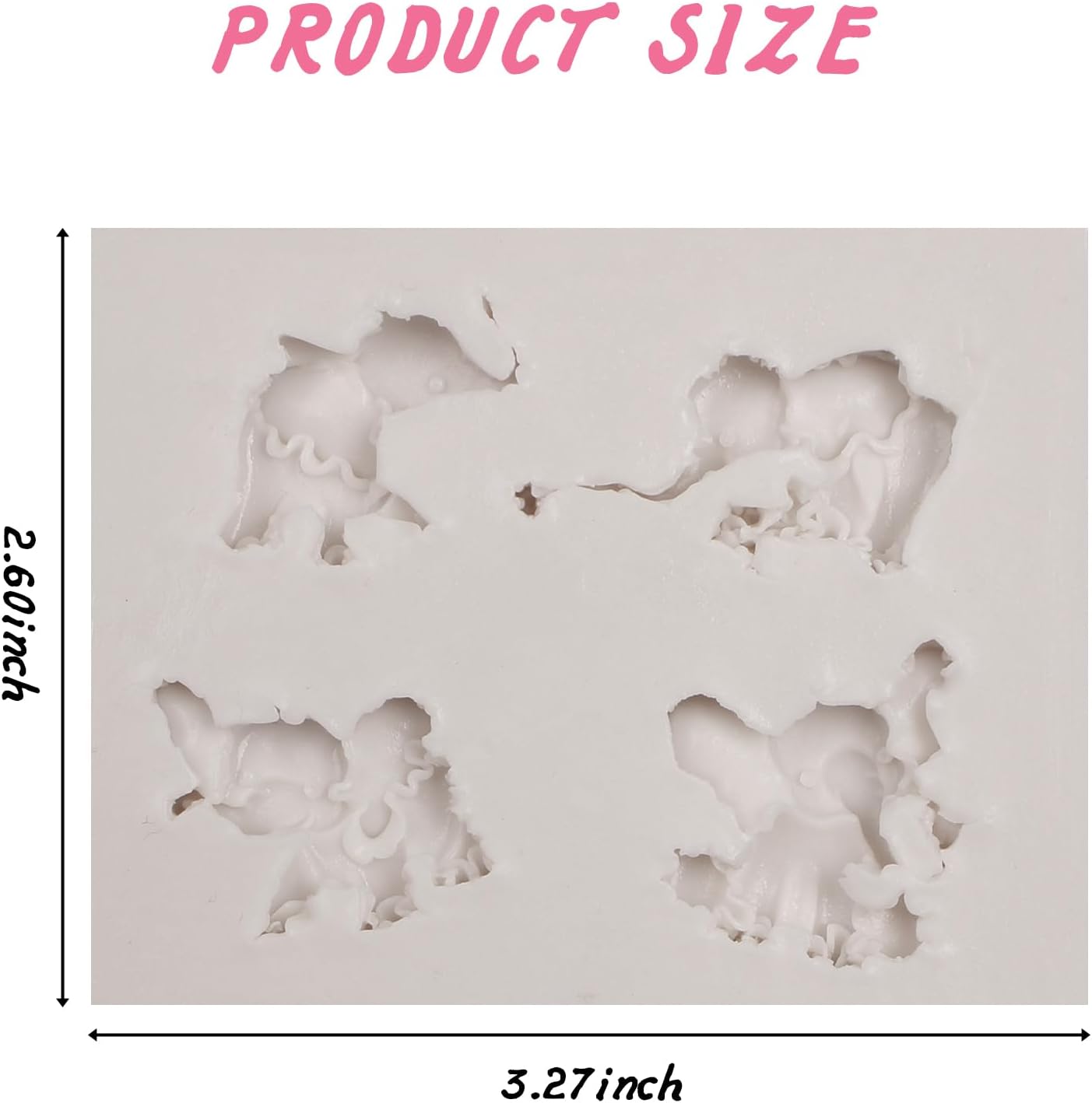 Caregene Mini Elephant Chocolate Moulds for Baby Shower
