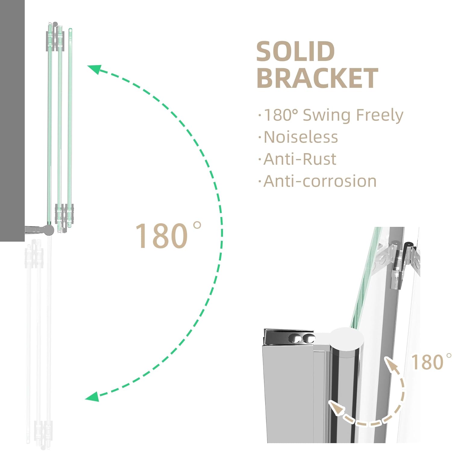 GETPRO Foldable Hinged Tub Shower Door 51x59
