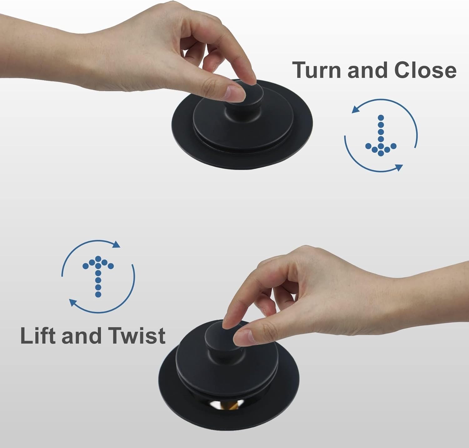HIDROP Matte Black Tub Drain Set with Overflow Conversion Kit