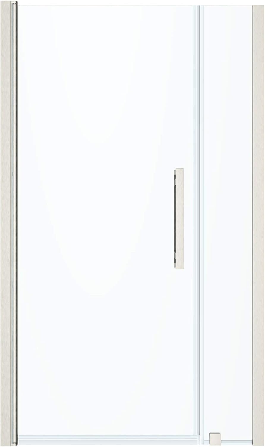 OVE Decors Frameless Pivot Shower Door Satin Nickel 1