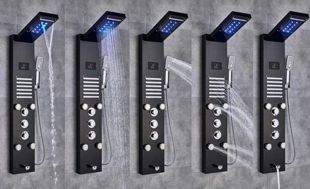 Gougeltd Waterfall Shower Panel with Massage Jets