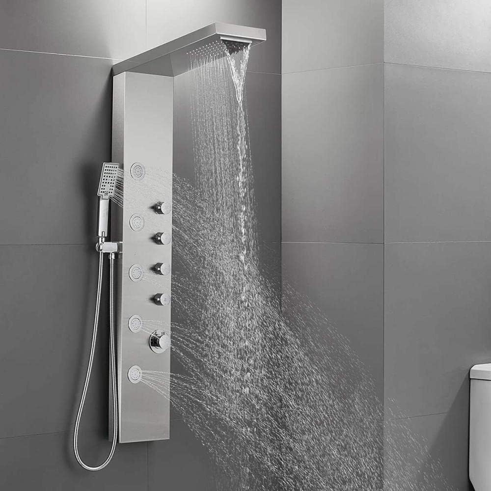 Gougeltd LED Light Shower Panel with Massager Jets 1
