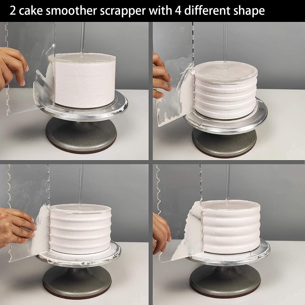 Boyun Clear Acrylic Cake Discs Set with Dowels and Icing Scraper