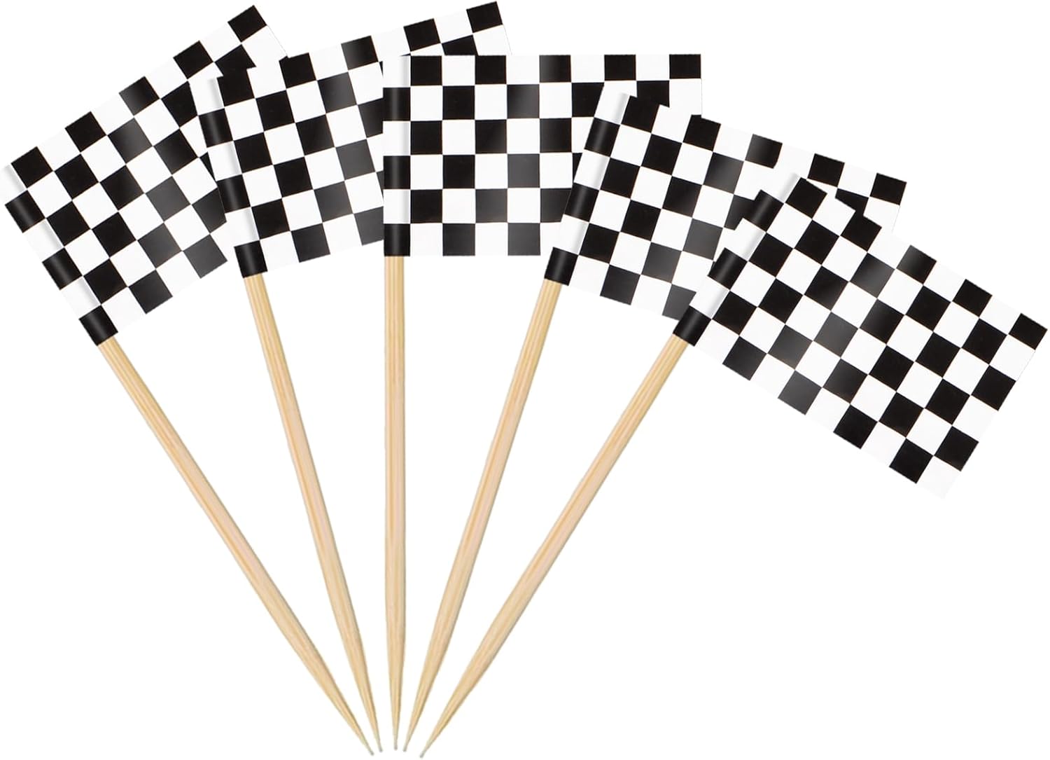 AhfuLife 100 Pcs Checkered Racing Flags Toothpick