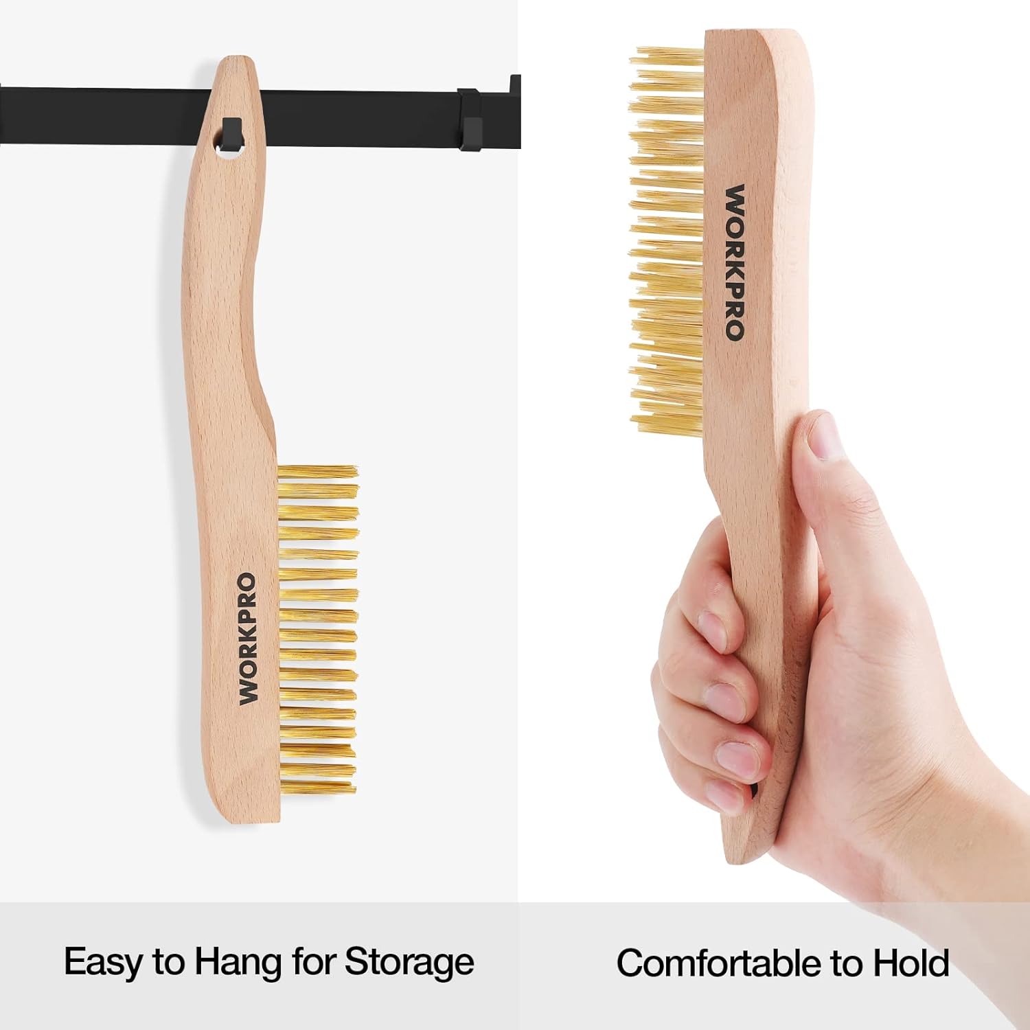 WORKPRO 6-Piece Wire Brush Set with Beechwood Handles
