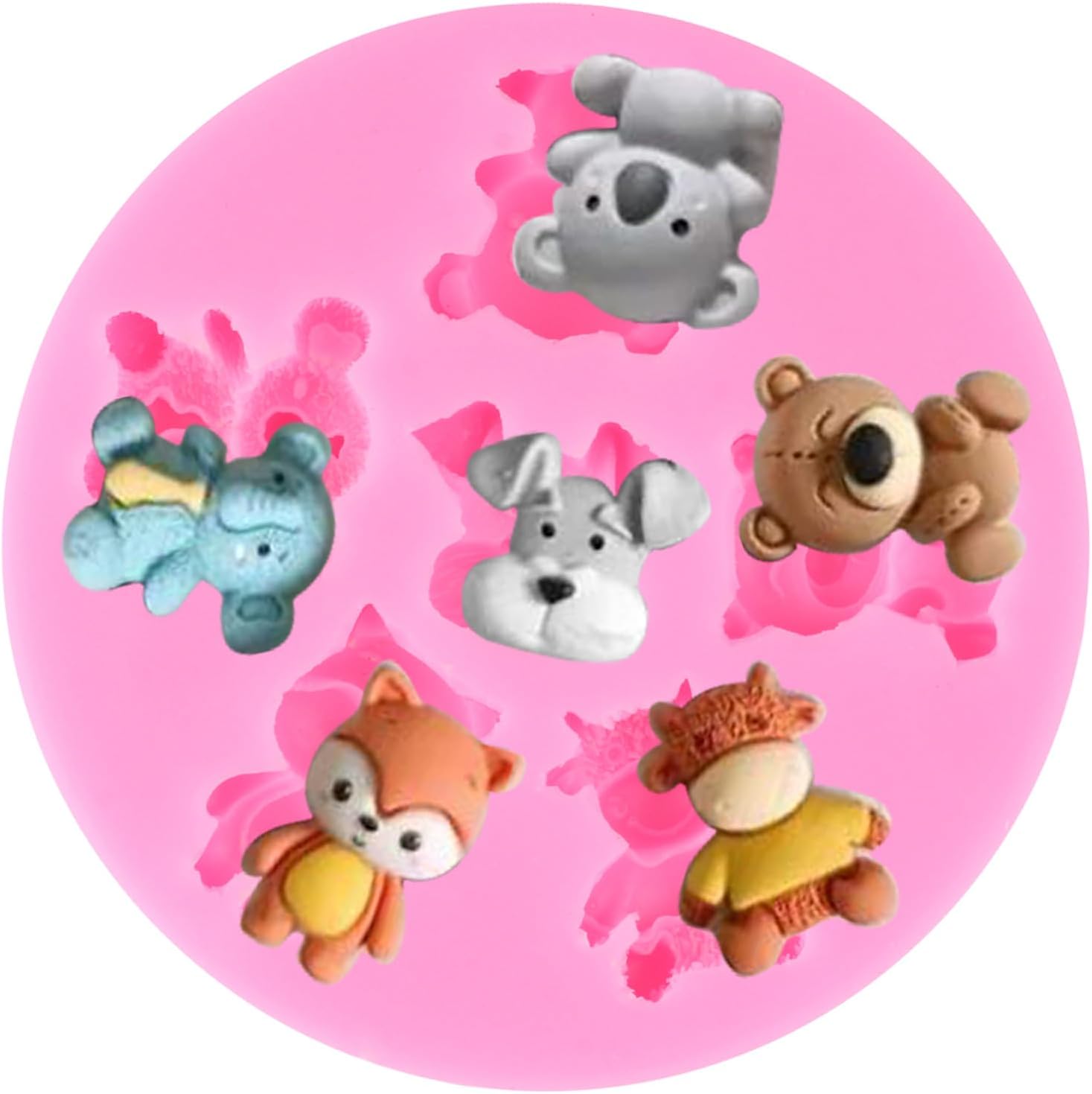 Zoo Animals Silicone Fondant Mold for Cake Decor