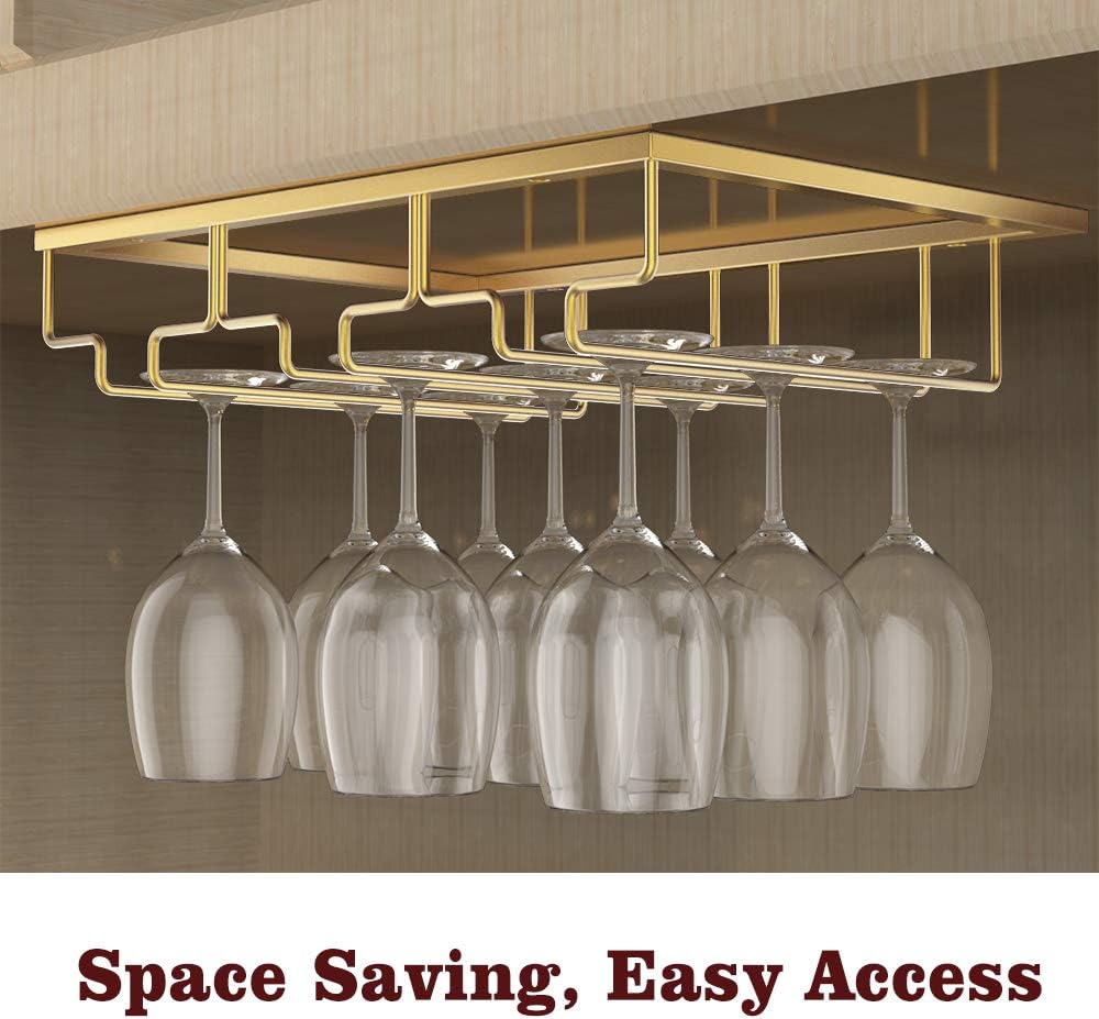 Nuovoware Wine Glass Rack - 3 Rows Gold