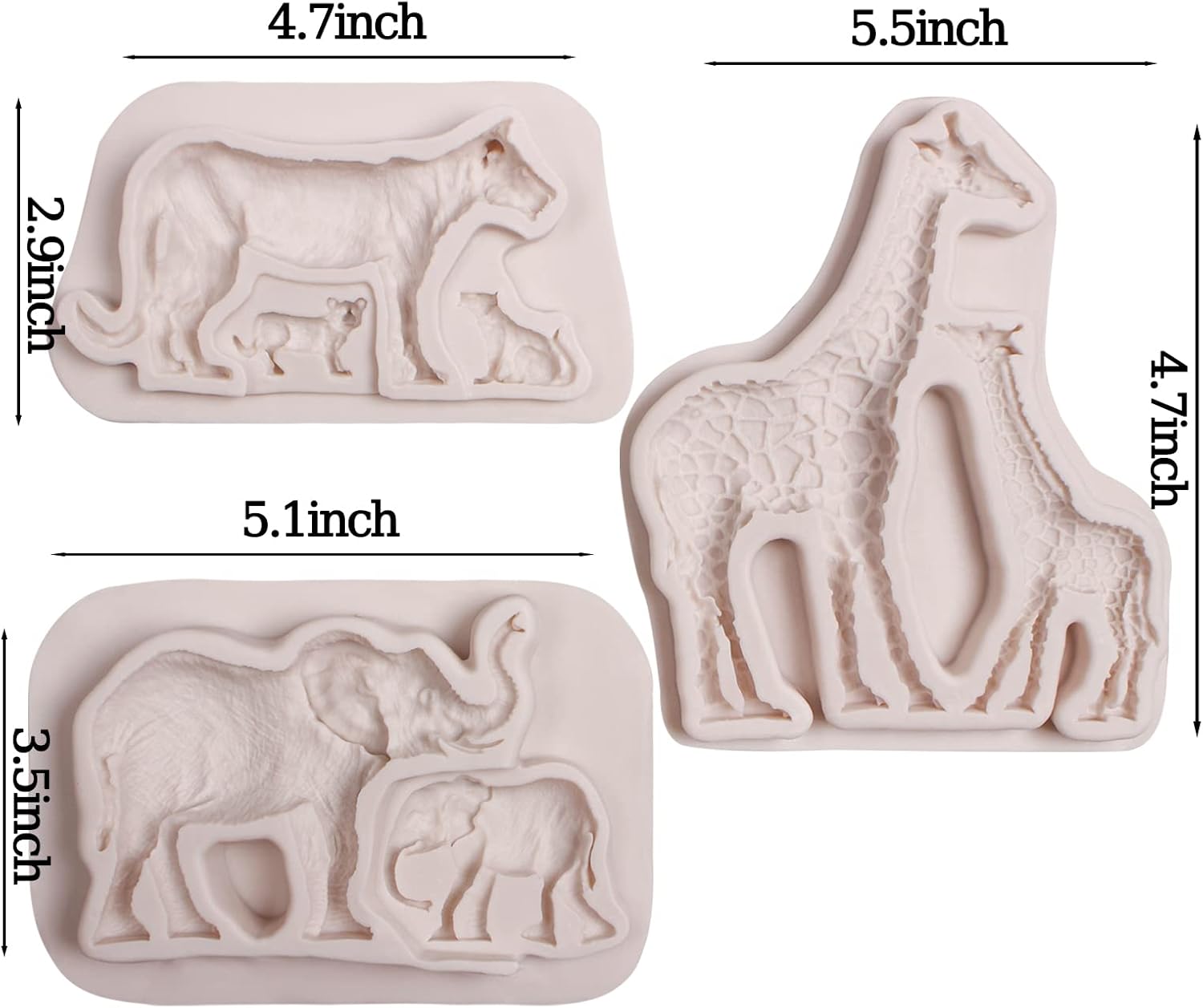Xcake Lcook Elephant Silicone Fondant Mold Set
