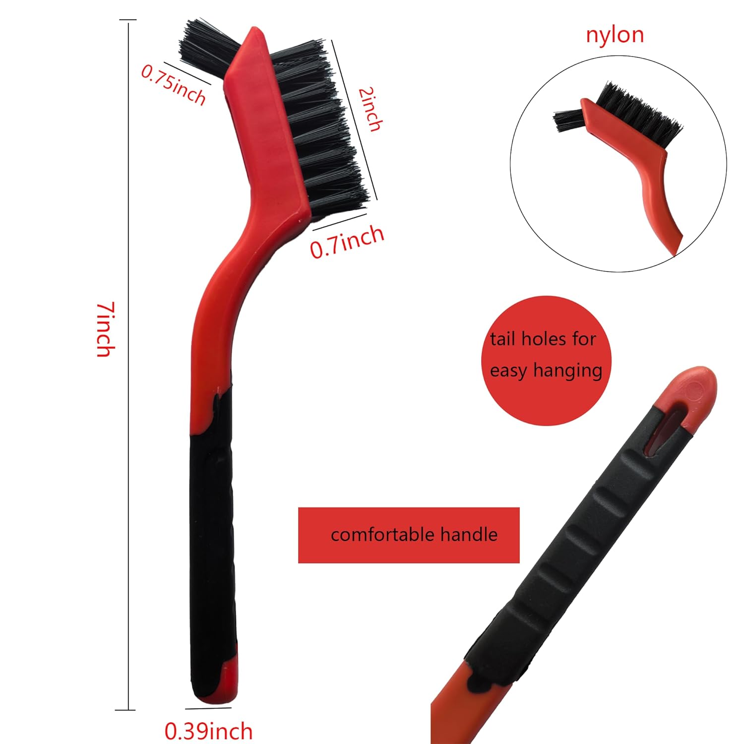 6-Pack Nylon Cleaning Brushes for Delicate Surfaces and Daily Use 1