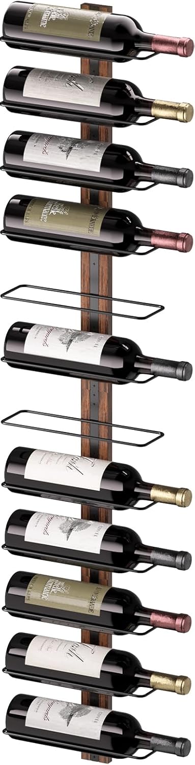 B4Life Wall Wine Rack for 12 Bottles Sturdy Wooden Design