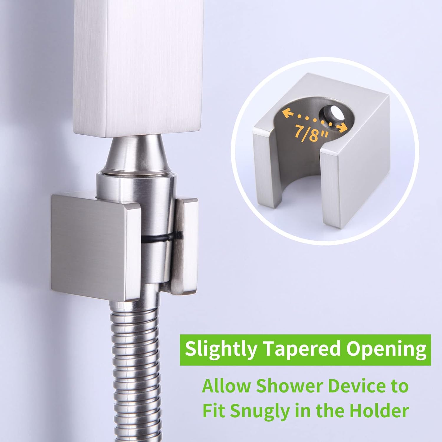 Angle Simple Shower Head Holder Brushed Nickel Wall Mount