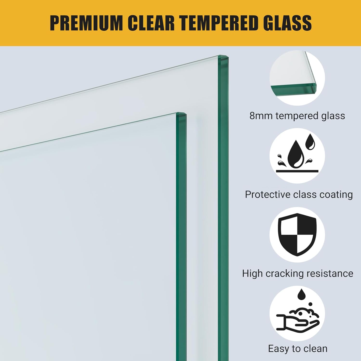 GarveeHome Frameless Shower Door with Tempered Glass