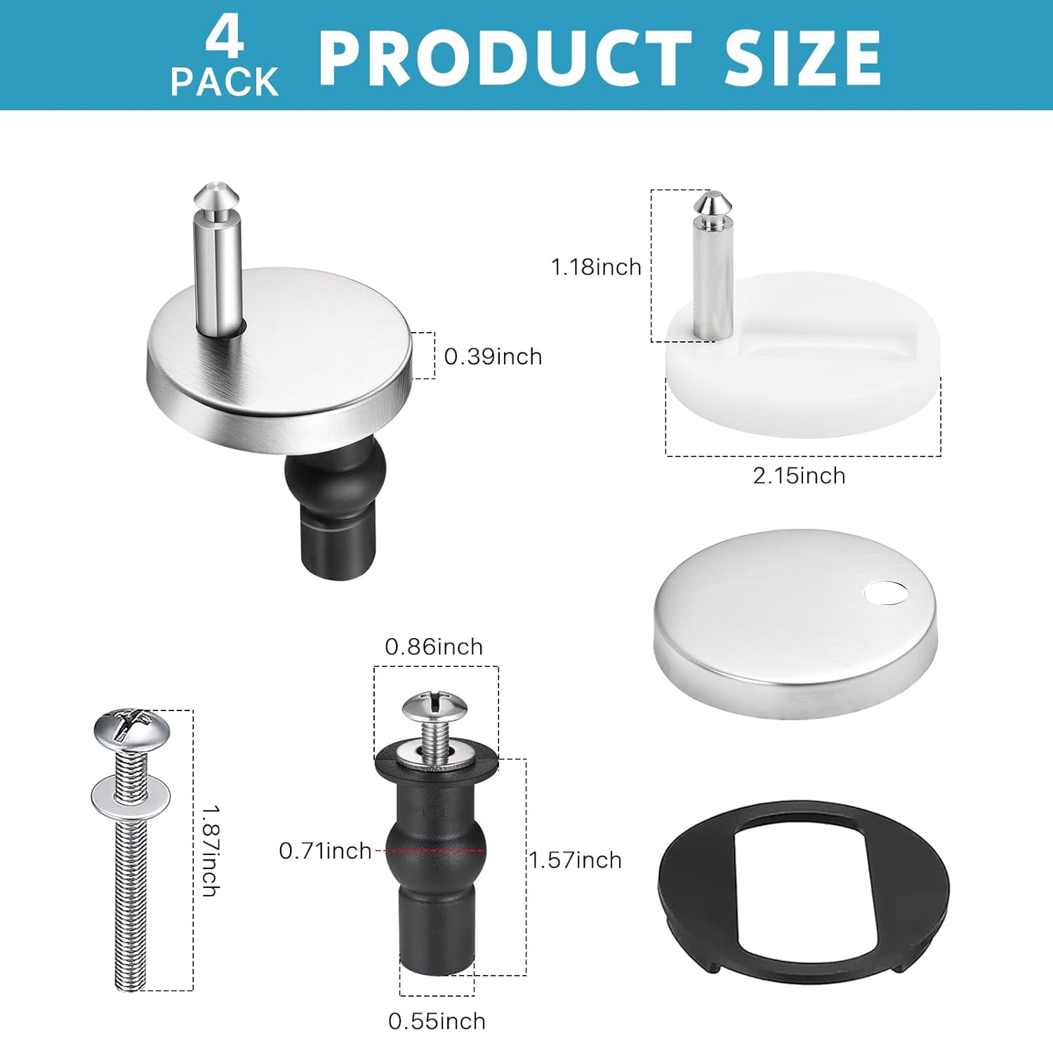Supkiir 4Pcs Toilet Seat Replacement Kit