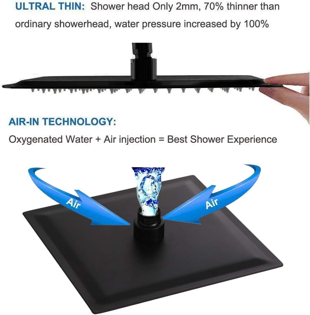 POP SANITARYWARE Matte Black Shower Faucet Set 1